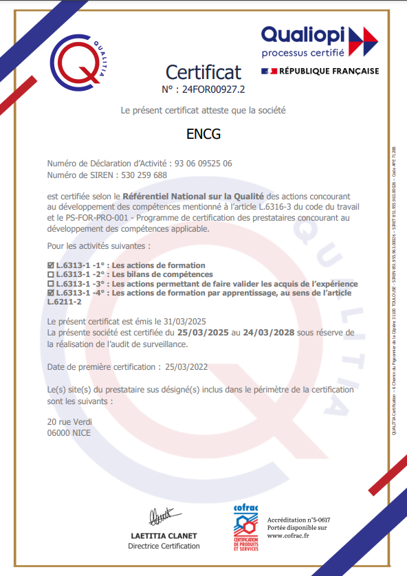 Certificat Qualiopi